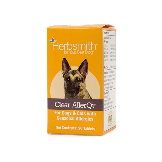 a bottle of clear alleriot for dogs and cats with seasonal allergies