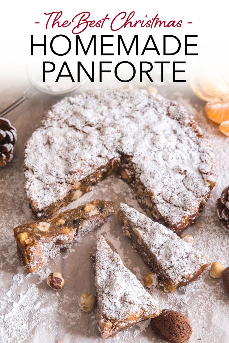 this homemade italian panforte is made with almonds and powdered sugar