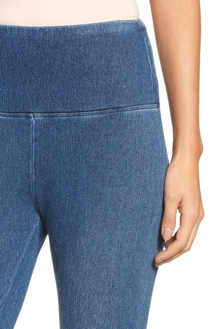 The look of your favorite skinny jeans meets the comfort of stretchy leggings, while a high waist adds just the right amount of control and a perfect fit. Pair them with loungewear on the weekends or dressier pieces for a night out on the town. 28" inseam; 9" leg opening; 11" front rise; 15" back rise (size Medium) Pull-on style 95% cotton, 5% spandex Machine wash, line dry Imported Hosiery Stretch High Rise Jeggings, Casual Mid-rise Pull-on Leggings, High Waist Pull-on Style Casual Leggings, Trendy High Rise Elastane Leggings, Casual High Waist Pull-on Leggings, Trendy Stretch Mid-rise Jeggings, High Rise Versatile Jeggings, High Rise Tight Casual Jeggings, Tight Casual Bottoms For Everyday