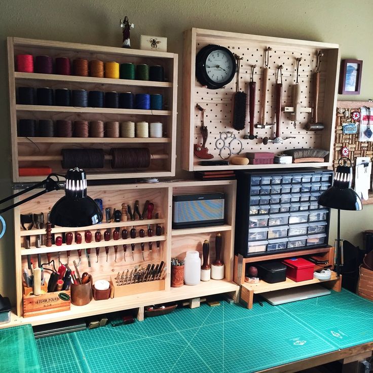 the sewing room is organized and ready to be used as a craft studio or workshop