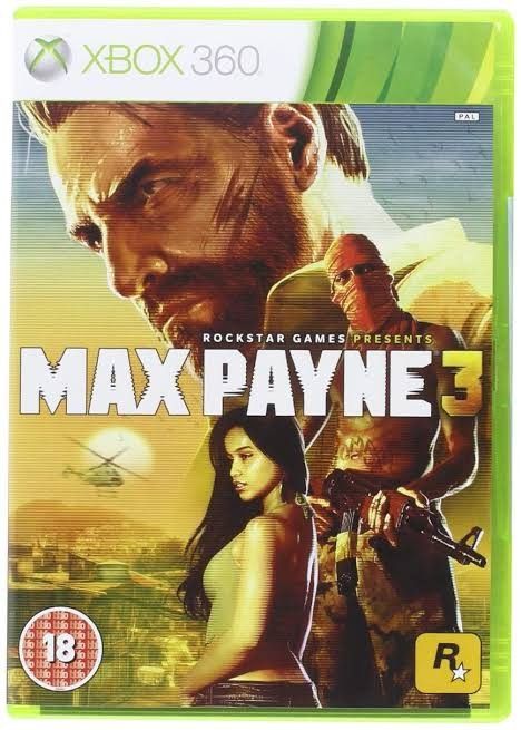 the box art for max payne's 3, which is currently on display