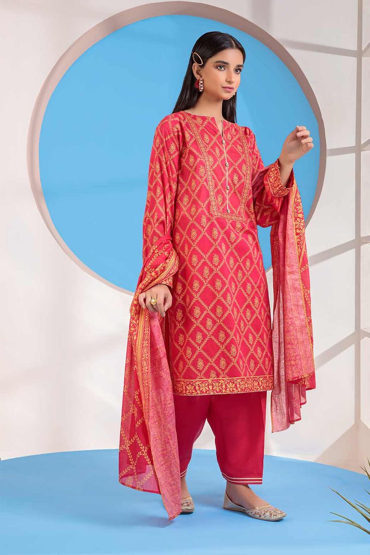 Bonanza Satrangi Agsr223p05 Red Eid Prints 2022 Bonanza Satrangi, Ladies Clothing, Suit Fabric, Shalwar Kameez, Pakistani Outfits, Best Brand, Clothing Brand, Online Shopping, Long Sleeve Dress