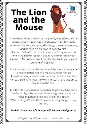 the lion and the mouse book with instructions for children to learn how to read it