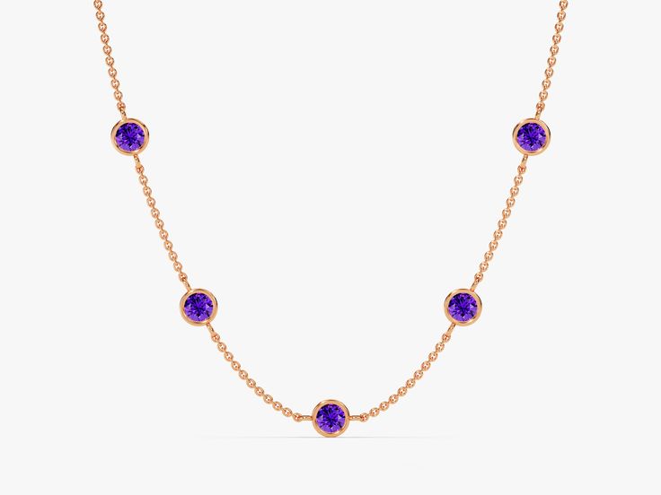 Introducing the Bezel Set Amethyst Station Necklace, a classic piece of jewelry crafted with elegance in 14k solid gold. Its captivating amethyst stones create a radiant display of opulence, perfect for those looking for subtle luxury. Subtle Luxury, Amethyst Stones, Station Necklace, Amethyst Stone, Bezel Setting, Gold Rose, Jewelry Crafts, Beautiful Jewelry, Solid Gold