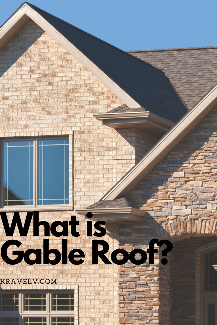 a brick house with the words what is a gable roof? in front of it