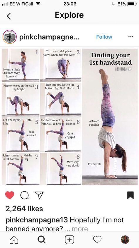 a woman doing yoga poses on her instagramtion page, with the caption below