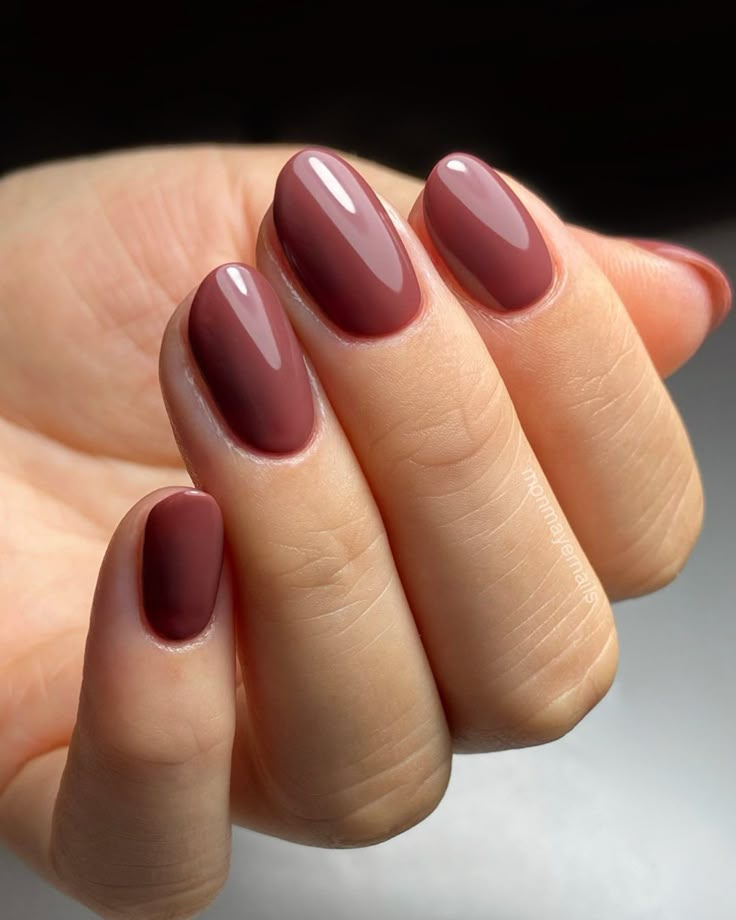 Fall Nails Nail Autumn Colors, Nail Color Mauve Shades, Work Nails Professional Spring, Autumnal Nail Colours, Autumn Nails Plain Colour, Autumn Colours Nails, Autumn 23 Nails, Fall Coloured Nails, Cocoa Nail Color