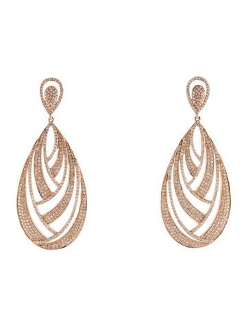 14K Rose Gold Luxury Rose Gold Teardrop Earrings, Elegant Rose Gold Diamond Earrings For Party, Elegant Rose Gold Earrings For Evening, Rose Gold Pear-shaped Diamond Earrings, Rose Gold Drop Diamond Earrings, Rose Gold Round Earrings For Evening, Rose Gold Single Diamond Earring For Wedding, Exquisite Rose Gold Earrings For Formal Occasions, Pear-shaped Rose Gold Earrings For Formal Occasions