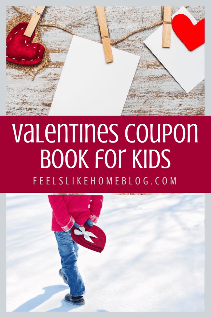 valentine's day coupon book for kids with the title overlaying it