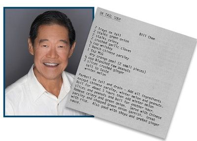 an image of a man smiling next to a piece of paper with the words on it