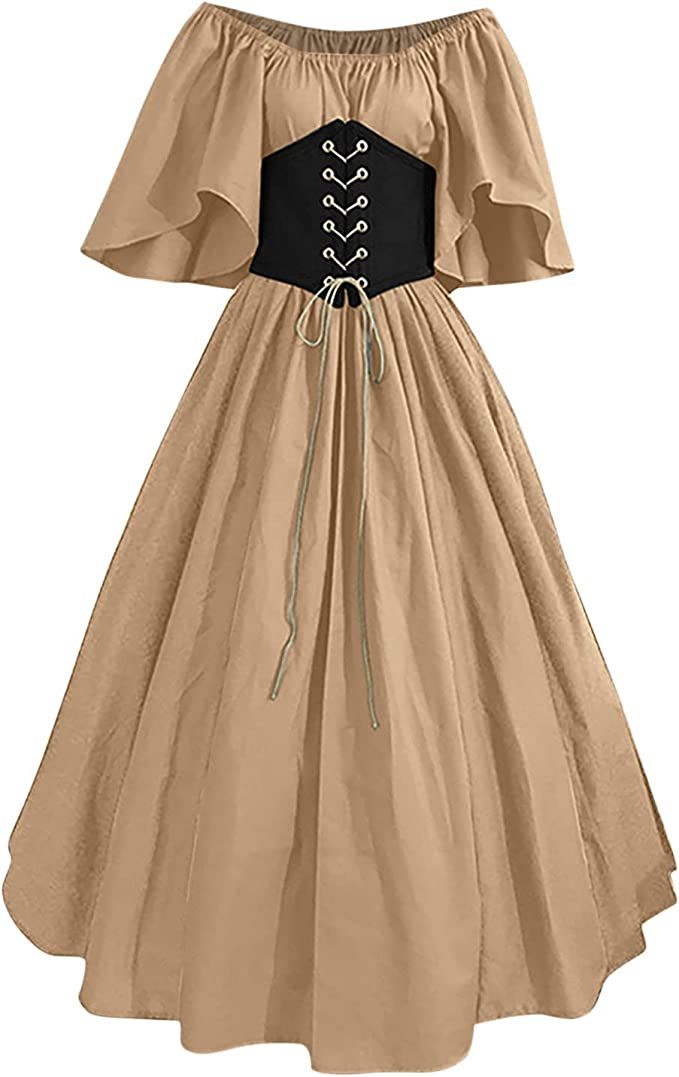 Casual Medieval Outfits, Medieval Corset Dress, Medival Outfits Women, Plus Size Victorian, Midevil Dress, Vintage Dresses Online, Viking Dress, Fest Outfits, Dress With Corset