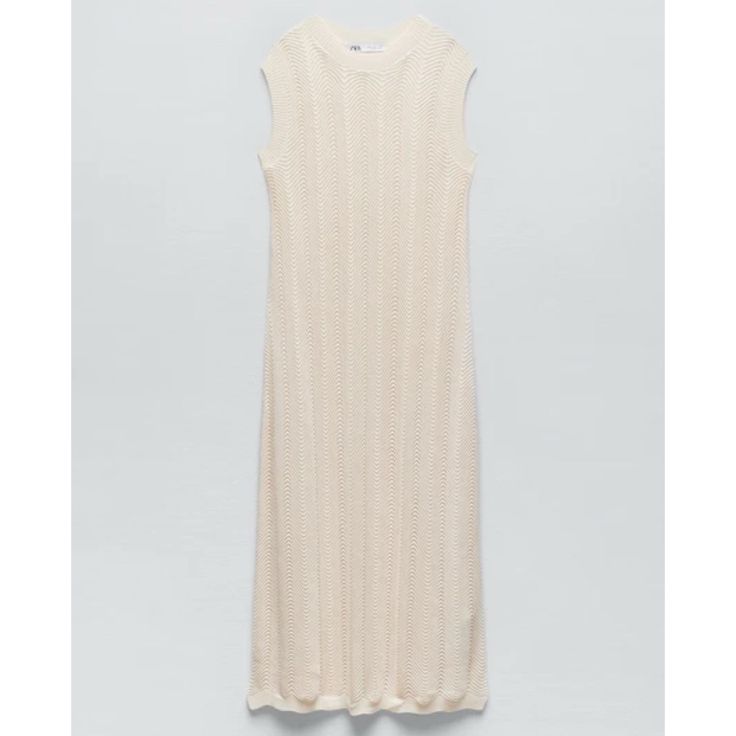 Ecru 2893/018 #Et White Ribbed Knit Dress, Beige Knit Maxi Dress For Summer, Classic Beige Maxi Dress For Spring, Chic Cream Ribbed Sweater Dress, Chic Cream Sweater Dress For Spring, Chic Beige Midi Length Sweater Dress, Chic Pointelle Knit Sweater Dress, Elegant Cream Midi Sweater Dress, Cream Ribbed Knit Dress