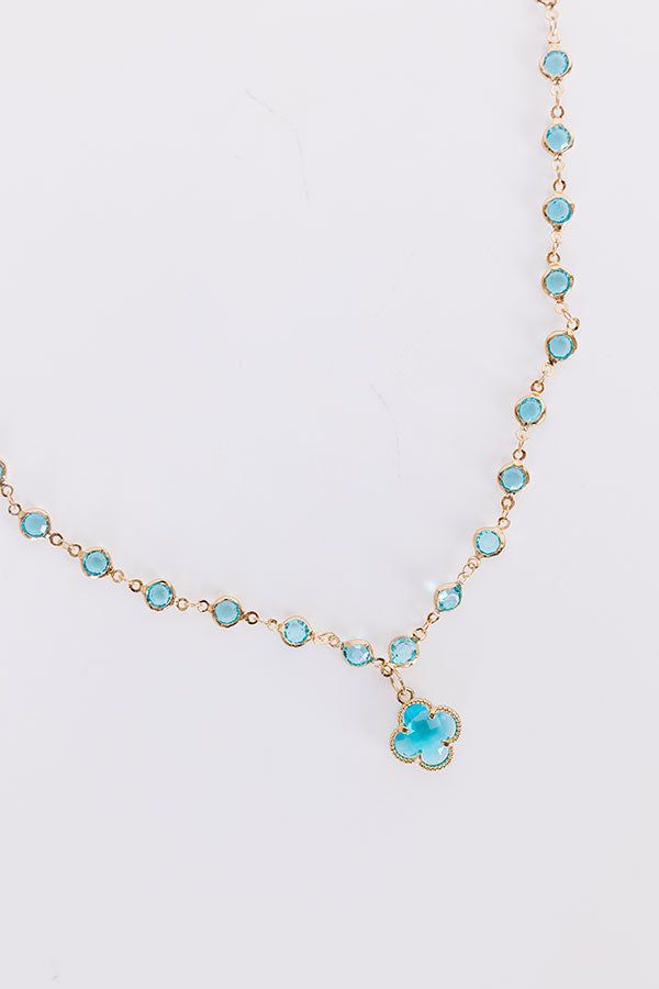 - Let your luxe style shine with this fabulous necklace! With a trendy design and shimmering luster, this piece will keep you looking glam squad ready! - Gold colored metal material - A chain link necklace patterned shimmering faceted beading and a single faceted clover pendant - An adjustable length chain and clasp closure - Size: 18-21 inches Elegant Blue Charm Necklace With Adjustable Chain, Blue Charm Necklace With Adjustable Chain, Elegant Blue Metal Charm Necklaces, Blue Gold-plated Chain Necklace With Adjustable Chain, Blue Gold-plated Charm Necklace With Adjustable Chain, Glam Squad, Necklace Patterns, Chain Link Necklace, Chain Link