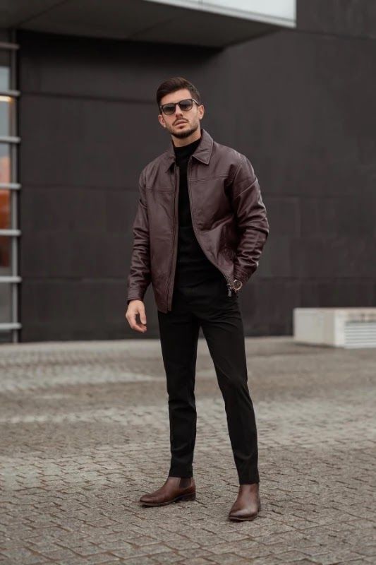 Mens Outfit With Black Jeans, Men In Chelsea Boots Outfit, Mens Fashion Boots Outfit, Brown Chelsea Boots Men Outfit Formal, Mens Fashion Chelsea Boots Outfit, Mens Outfits Chelsea Boots, Brown Boots Outfit Men Formal, Brown Chealse Boots Men Outfit, Outfits With Chelsea Boots Men