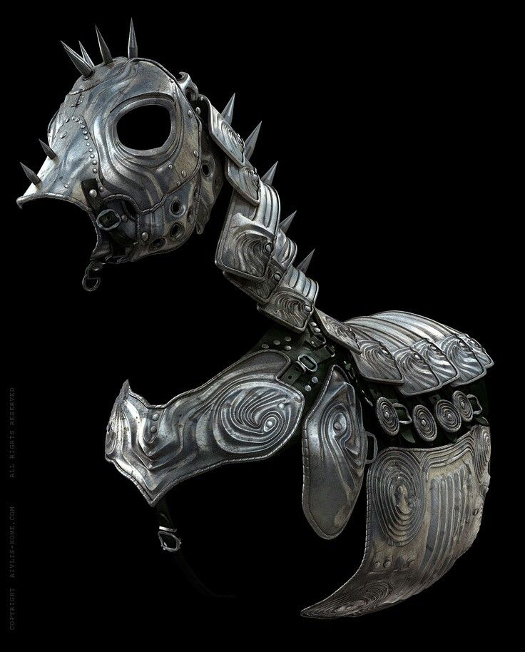 an animal made out of metal with spikes on it's head