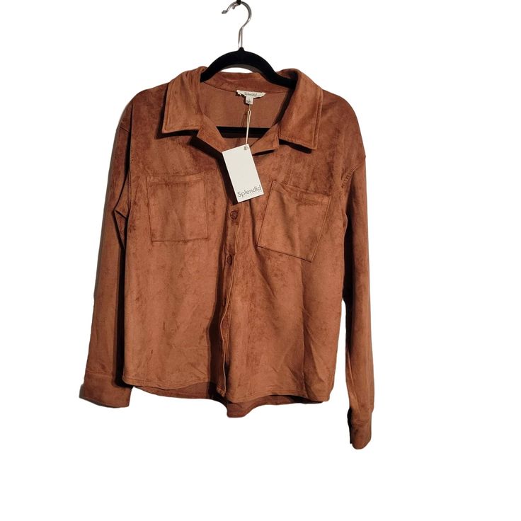 Splendid Collection Brown Thick Shirt Jacket Women's Small New With Tag Women's Small No Material Tag Long Sleeve Button Up Collar Thick Shirt P2p Approx Flat Lay 21" Length Approx 24.5" Bicep Approx Flat Lay 7.5" Sleeve Length Approx 20" Waist Approx Flat Lay 22" -Smoke Free Home -Asthma Friendly, No Strong Smells Unless Otherwise Noted -Cat Friendly -5* Seller 1,000+ Items -Ambassador Ii -Fast Shipper -Please Message Before Rating -All Measurements Are Approximate -Feel Free To Make An Offer : Trendy Fall Shirt With Pockets, Trendy Fall Shirt With Snap Buttons, Fall Single Breasted Collared Shirt, Trendy Fall Shirt With Lapel Collar, Fall Button-up Shirt For Day Out, Brown Shirt With Lapel Collar For Fall, Chic Long Sleeve Shacket With Button Closure, Chic Fall Blouse With Pockets, Trendy Long Sleeve Shacket For Day Out