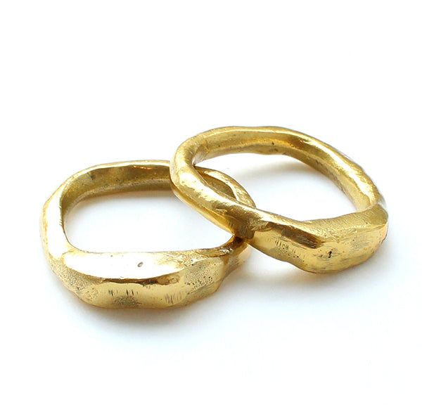 cast brass Gold-tone Polished Brass Jewelry, Gold-tone Polished Brass Rings, Gold-tone Brass Rings With Polished Finish, Gold-tone Brass Jewelry With Polished Finish, Polished Gold-tone Brass Jewelry, Classic Gold Jewelry With Brass Hardware, Yellow Gold Polished Brass Bracelets, Hand Cast Gold Plated Jewelry, Ceremonial Yellow Gold Jewelry With Antique Finish