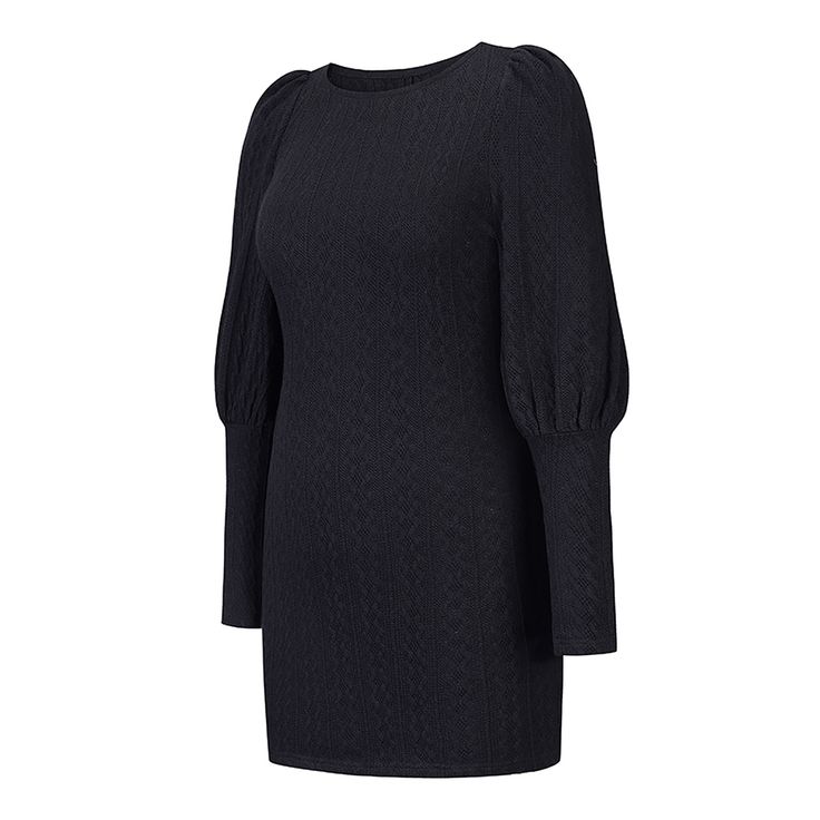 Black Knit Slim Fit Long Sleeve Bodycon Dress Elegant Knitted Mini Dress For Fall, Elegant Knit Bodycon Dress For Winter, Elegant Knit Bodycon Dress For Night Out, Chic Knitted Sweater Dress, Elegant Crew Neck Sweater Dress With Stretch, Knitted Bodycon Sweater Dress, Elegant Knit Bodycon Dress For Fall, Chic Knit Bodycon Dress With Long Sleeves, Solid Bodycon Sweater Dress For Night Out