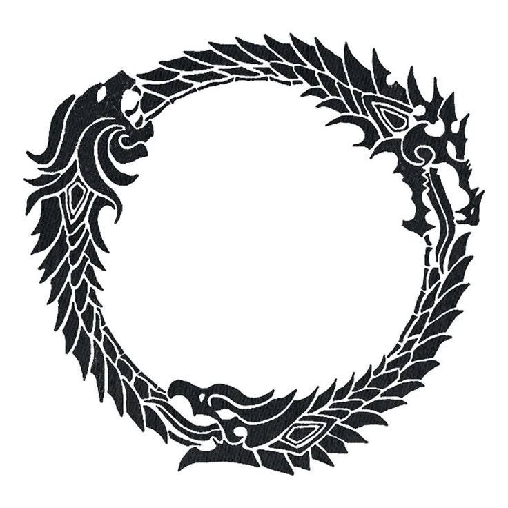 a black and white image of a circular frame with an intricate design on it's side