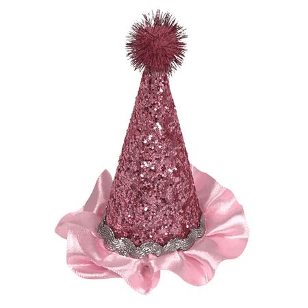 Pink Party Hat - Clip On (Each) Size: One Size.  Gender: unisex.  Age Group: adult. Party Attire, Hat Clips, Pink Party, Festive Design, Pink Parties, Stylish Hats, Party Hat, Party Hats, Mardi Gras