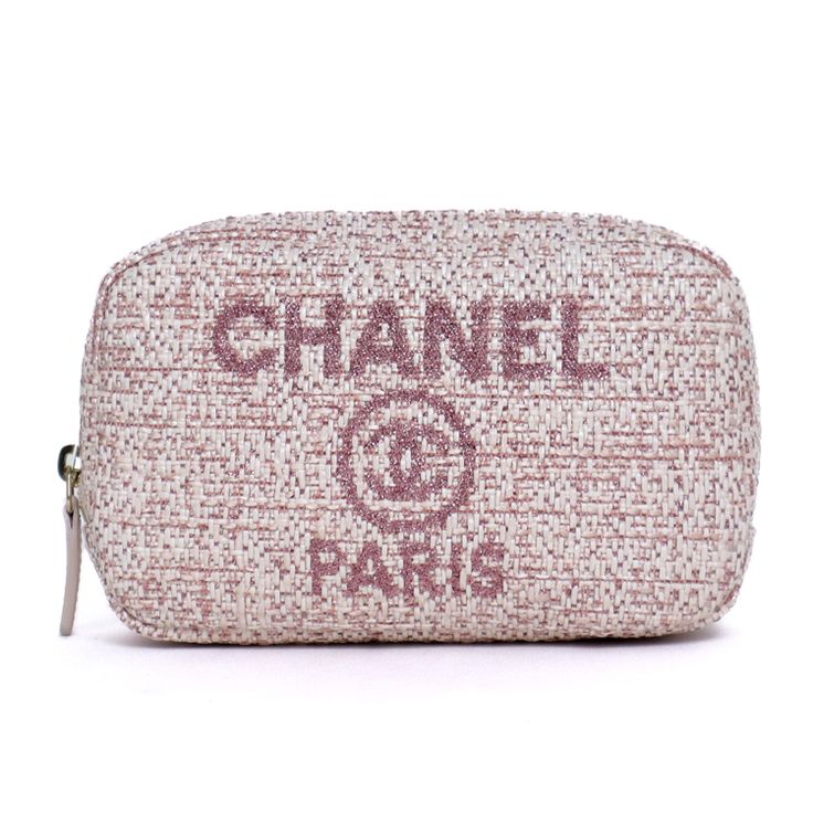 Chanel Deauville Pouch Pink Width: 14.5cm Height: 10cm Thickness: 3.5cm Luxury Pouch Cosmetic Bag For Shopping, Luxury Pink Bag With Zipper Pouch, Luxury Travel Coin Purse With Zipper, Luxury Cosmetic Bag With Dust Bag, Designer Pink Travel Pouch, Luxury Pink Cosmetic Bag For Everyday Use, Luxury Zipper Pouch Bag, Luxury Beige Bags With Zipper Pouch, Luxury Beige Bag With Zipper Pouch