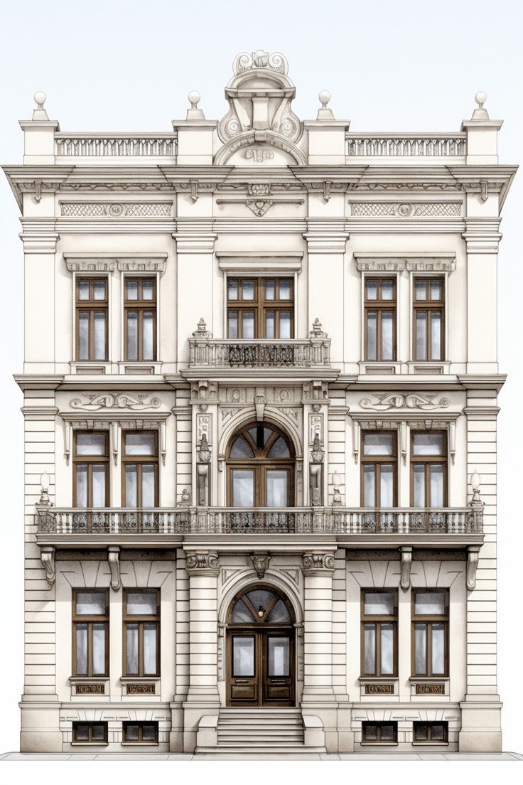 A technical drawing of a classical en 2024 | Arquitectura de edificios, Arquitectura clasica, Arquitectura de la casa Neo Classism Architecture, Classic Architecture Drawing, Neoclassical Architecture Drawing, Classical Architecture Drawing, Neoclassic Architecture, Apartment Windows, Classic Elevation, Classic Facade, Classical Building