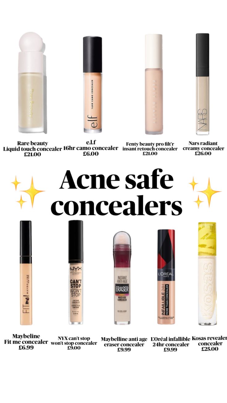 Acne safe concealers #acnesafe #skincare #makeup Acne Safe Makeup, Safe Makeup, Acne Makeup, Makeup Hacks Tutorials, Makeup Face Charts, Makeup Accesories, Brown Skin Makeup, Makeup Help, Face Makeup Tips