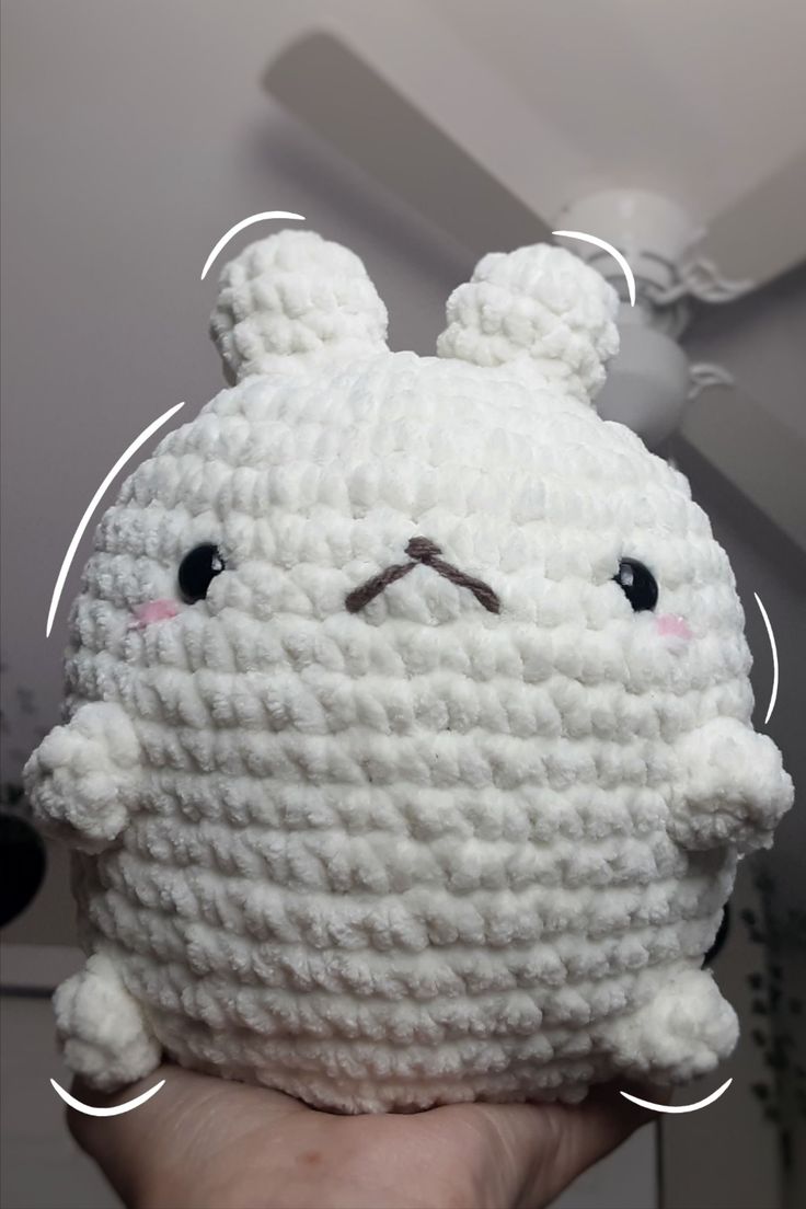 Crochet Rabbit | Molang | Molang Plush White Crochet Plushie Ideas, Crochet Molang, Molang Plushie, Molang Plush, Yarn Plushies, Sanrio Crochet, Amigurumi Plushies, Large Plushies, Sanrio Store