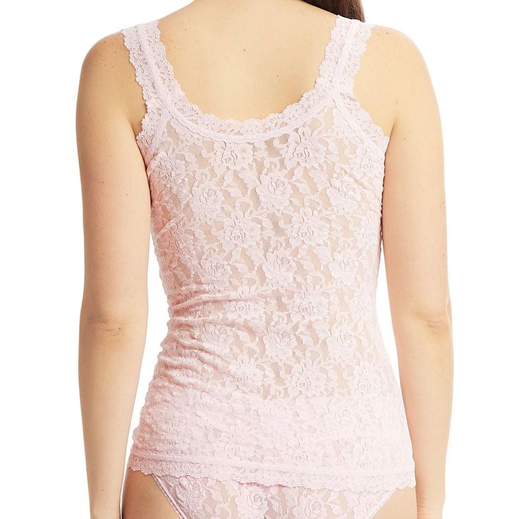 Serenely sexy and so soft on your skin, this is the cami for living in lace; night and day. Style # 1390L Style: Unlined Stretch Lace Camisole Fabric: 100% Nylon; Trim: 90% Nylon, 10% Spandex Design: Scoop neck sheer lace camisole with wide straps that are bra-friendly and non-adjustable. Scalloped lace trim at neckline, straps & hem. Fit and Tips: Approx. 24"/61cm long. Hanky Panky's most popular tank is great for layering or on its own in their signature stretch lace fabric! Care: Hand wash in cool water with mild detergent and dry flat or hang to dry Stretch Lace Fabric, Demi Cup Bra, Eileen West, Mastectomy Bra, Balcony Bra, Lace Camisole, Nursing Bra, Seamless Bra, Day For Night