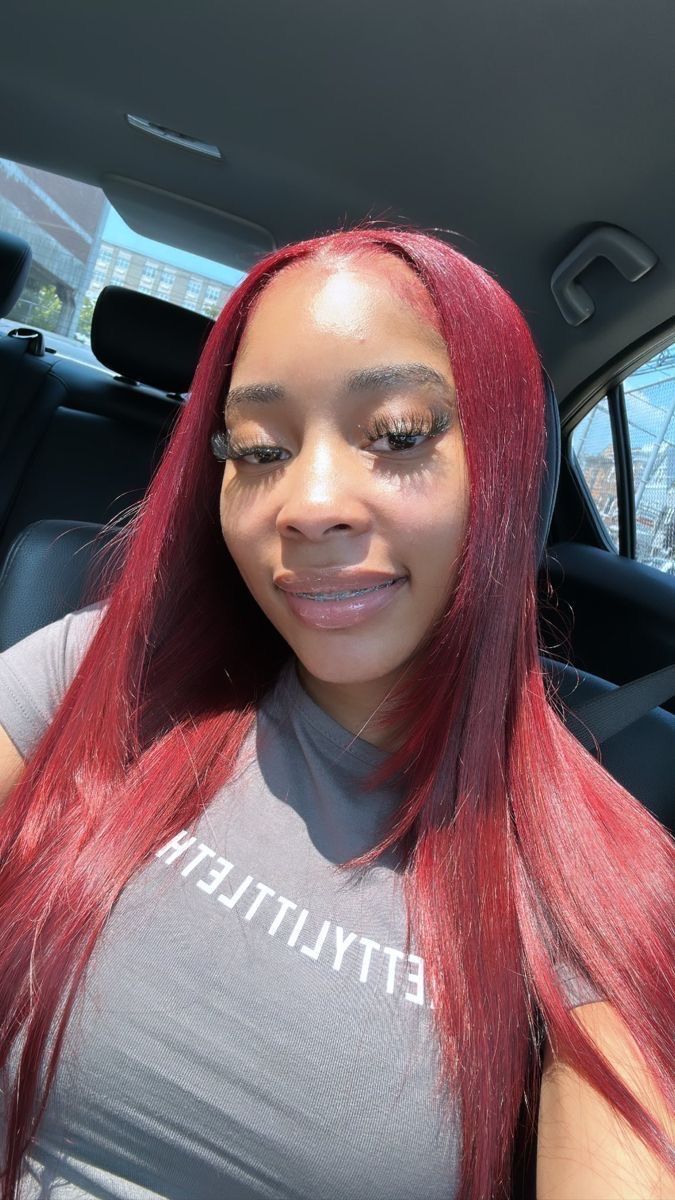 Quick Weave Hairstyles, Dyed Natural Hair, Birthday Hair, Protective Hairstyles Braids, Burgundy Hair, Sew Ins, Hair Ponytail Styles, Hair Laid, Quick Weave