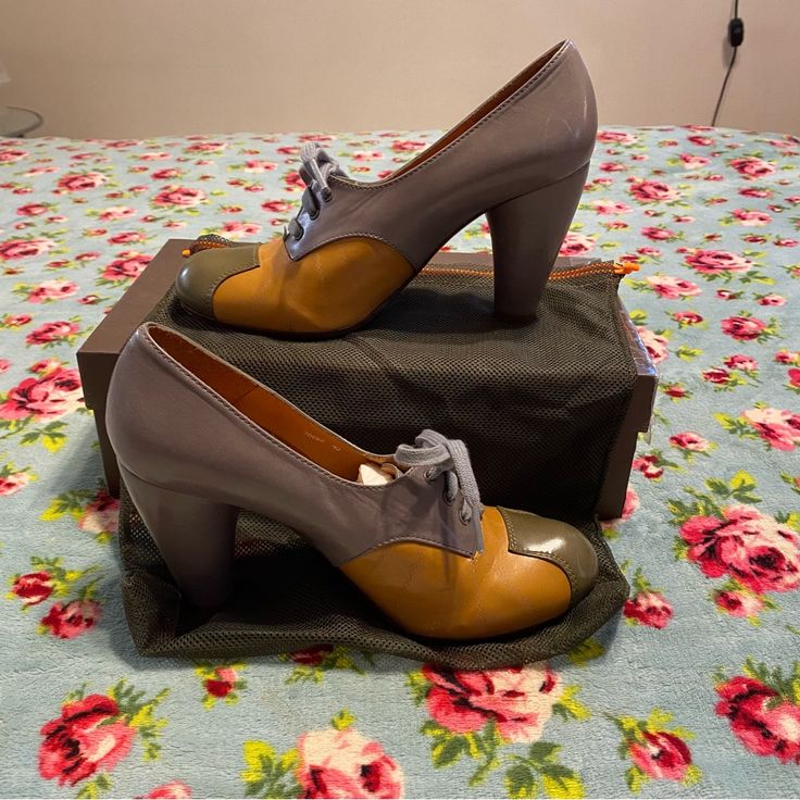 Never Worn Still Has Stuffing In Toes Eu 40 Retro Lace-up Leather Heels, Mihara Shoes, Combination Color, Chie Mihara Shoes, Fancy Shoes, Gorgeous Shoes, Color Combination, Color Combinations, Shoes Women Heels