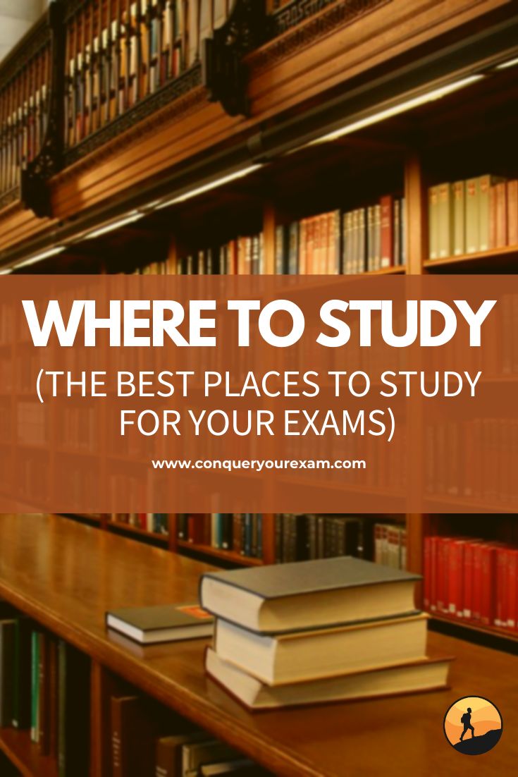 bookshelves with text where to study the best places to study for your exam