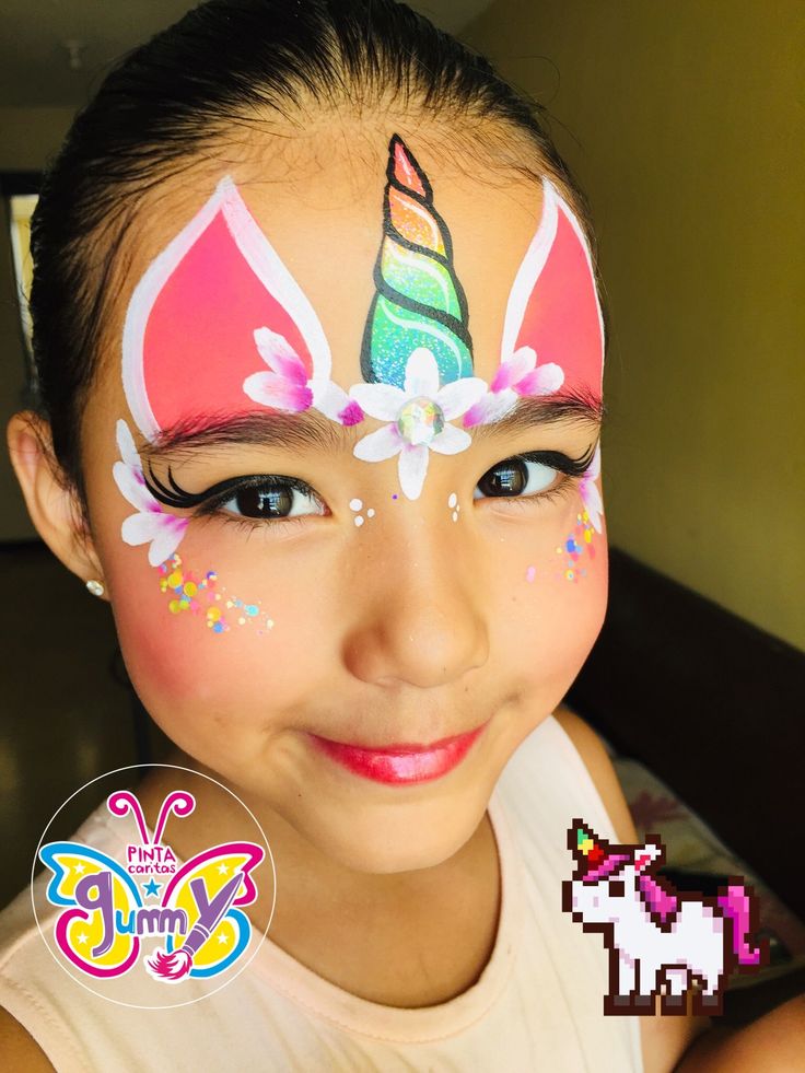 unicorn face paint - Ecosia Animal Face Paint Ideas For Kids, Unicorn Face Paint, Face Painting Unicorn, Easy Face Painting Designs, Girl Face Painting, Face Painting Tutorials, Soya Mumu, Face Painting Easy, Face Paint Ideas