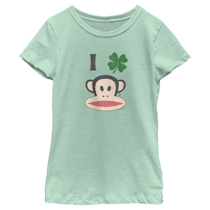 Get lost in the bright and colorful world of Paul Frank with all new officially licensed apparel featuring your favorite playful and happy characters from Planned Pines past and present! This fun new Girls' Paul Frank St. Patrick's Day Four-Leaf Clover Julius Graphic T-Shirt features a distressed graphic that says: "I (four-leaf clover graphic) Julius the Monkey across the front. Grab one of these sweet new tees today and let your imagination run wild! Paul Frank Clothes, Paul Frank Shirt, Julius The Monkey, Paul Frank Monkey, St Patricks Day Outfits, St Patrick's Day Shirts, St Patrick's Day Outfit, Wardrobe Color, Paul Frank