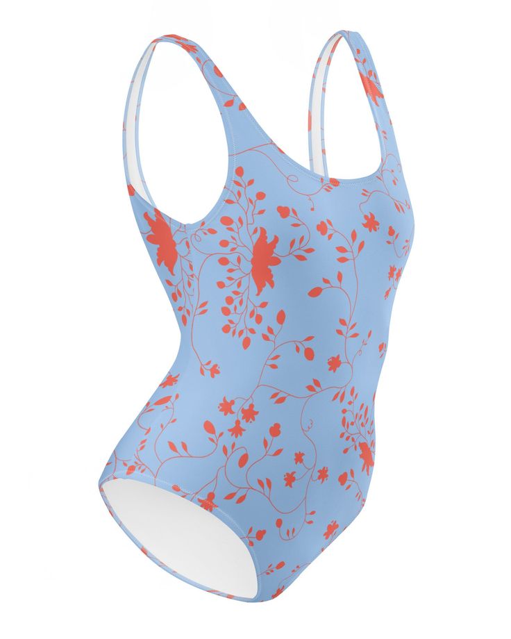 a women's swimsuit with flowers on it