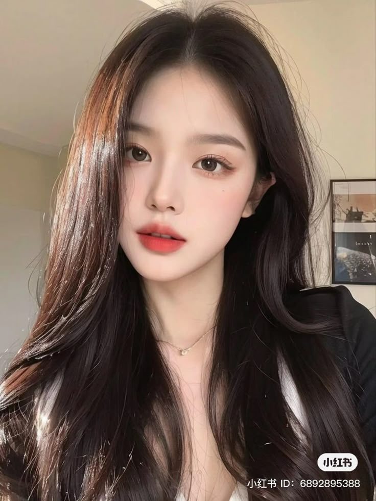 Douyin Hairstyles, Makeup Ala Korea, V Shape Face, Makeup Douyin, Ulzzang Aesthetic, Korean Makeup Look, Korea Makeup, Korea Girl, Winter Hair Color