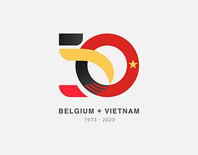 the logo for belgium and vietnam, consisting of two letters that appear to be intertwined