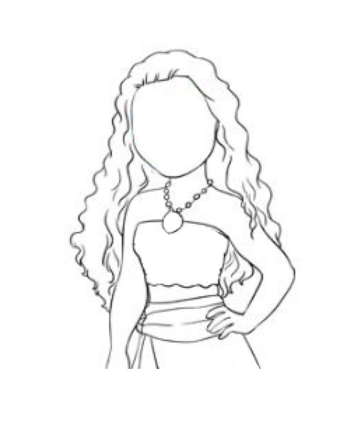 a drawing of a woman with long hair wearing a dress and holding her hands on her hips