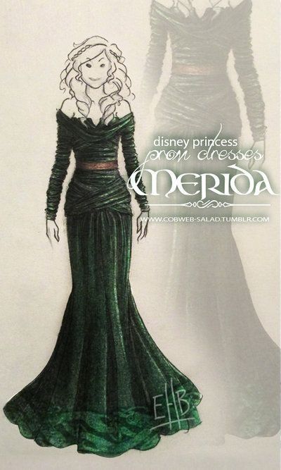 Merida Disney Prom Dresses Princesses, Disney Princess Prom Dresses, Disney Prom Dresses, Kida Disney, Disney Prom, Disney High Schools, Disney High, Princess Prom Dresses, Disney Inspired Outfits