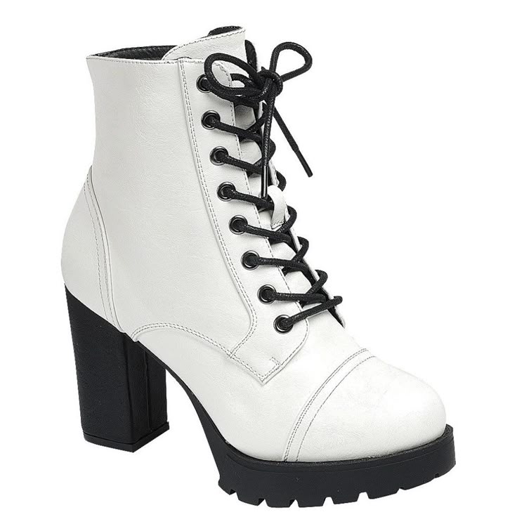 Spruce Up Your Look With These Adorable Block Heel Combat Boots New In Box Faux Leatherette Material Lightly Padded Insole Adjustable Laces Side Zipper For Easy Shoe Removal Fitting: True To Size. Regular Width. Heel Combat Boots, White Combat Boots, Suede Fringe Boots, Studded Ankle Boots, Winter Ankle Boots, Chelsea Ankle Boots, Fancy Shoes, Black Suede Heels, Suede Block Heels