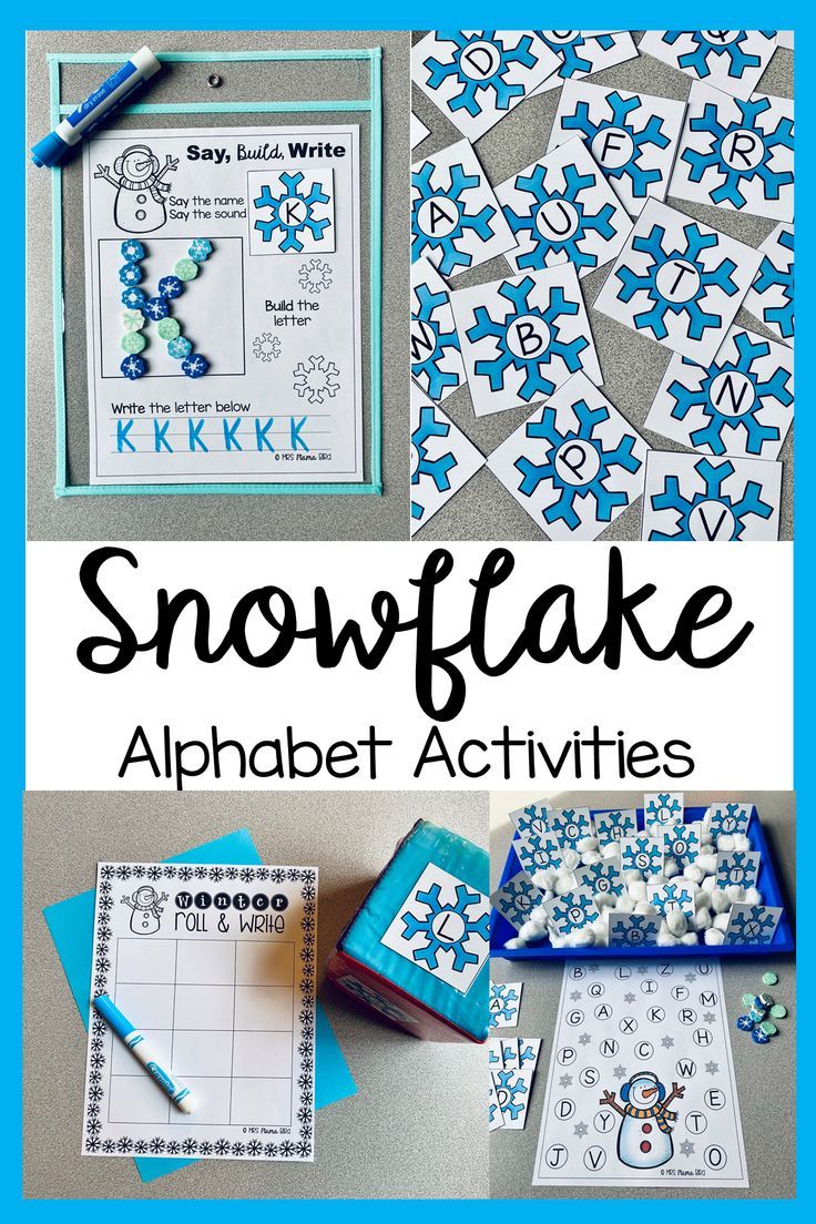 snowflake alphabet activities for kids to practice letters and numbers