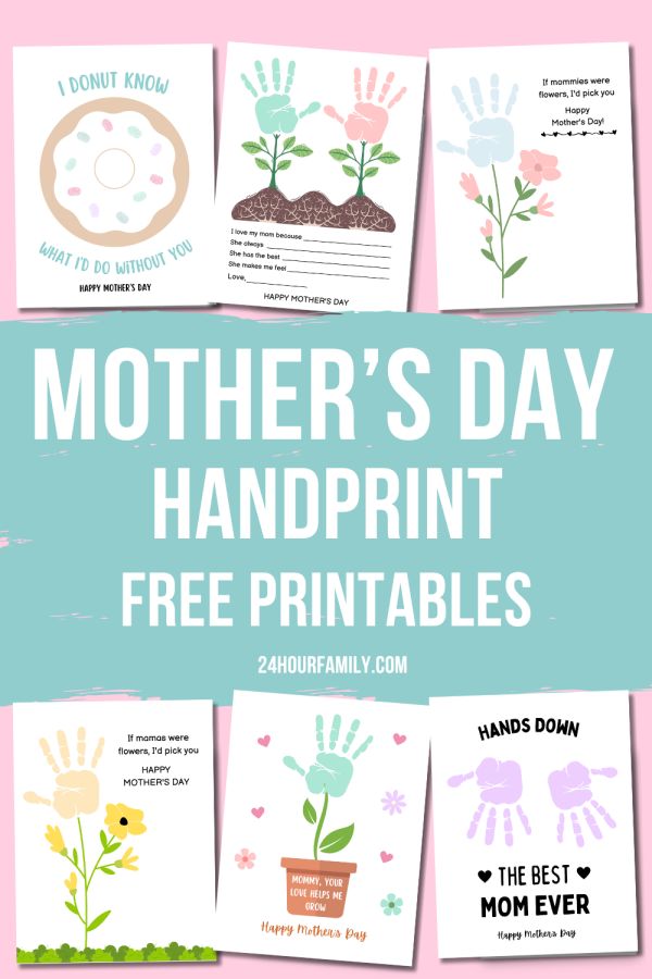 mother's day handprint free printables for kids to make with their hands