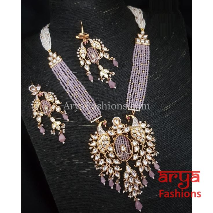 Nargis Mint Green Pacchi Kundan Meenakari Long Necklace Necklace/ Purple Pink/ Indian Bridal Necklace, Happy Holi Photo, Kundan Long Necklace, Meenakari Necklace, Holi Photo, Wedding Jewelery, Pink Statement Necklace, Necklace Ruby, Indian Bridal Jewelry Sets