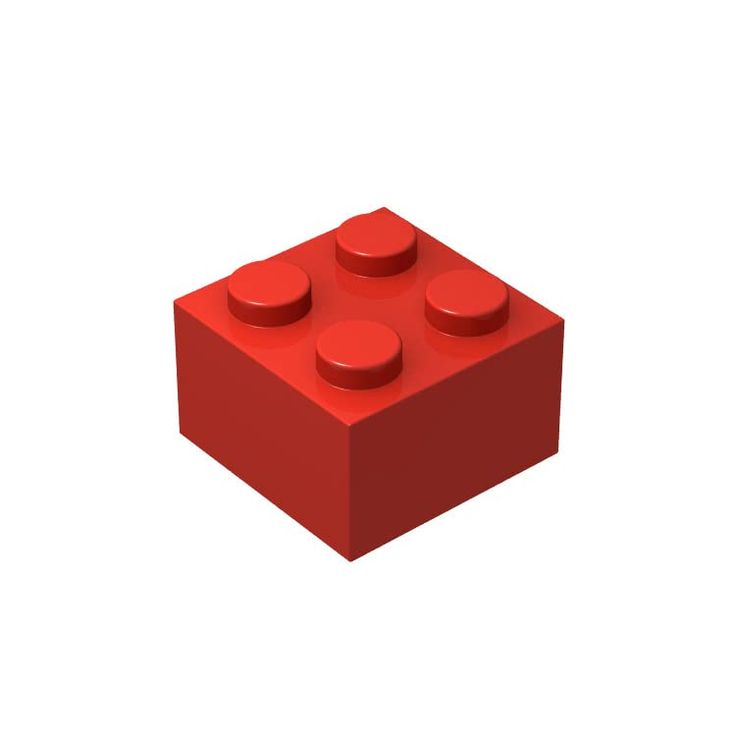 an image of a red lego block on a white background