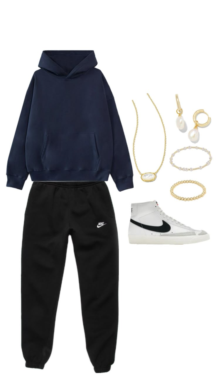 Black Sweatpants Outfit For School, Lazy Outfits For School, Shuffle Outfit, Sweatpants Outfit For School, Black Sweatpants Outfit, Zendaya Outfits, Sweats Outfit, Simple Outfits For School, Outfit For School