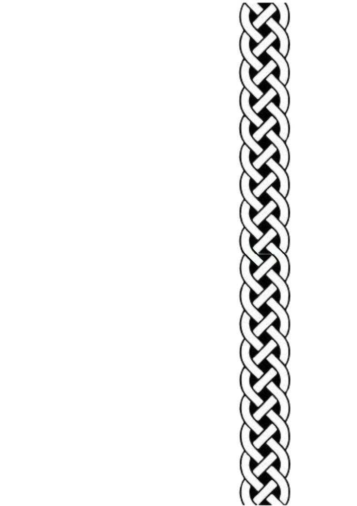 a black and white line drawing of a long, narrow chain - like design on a white background