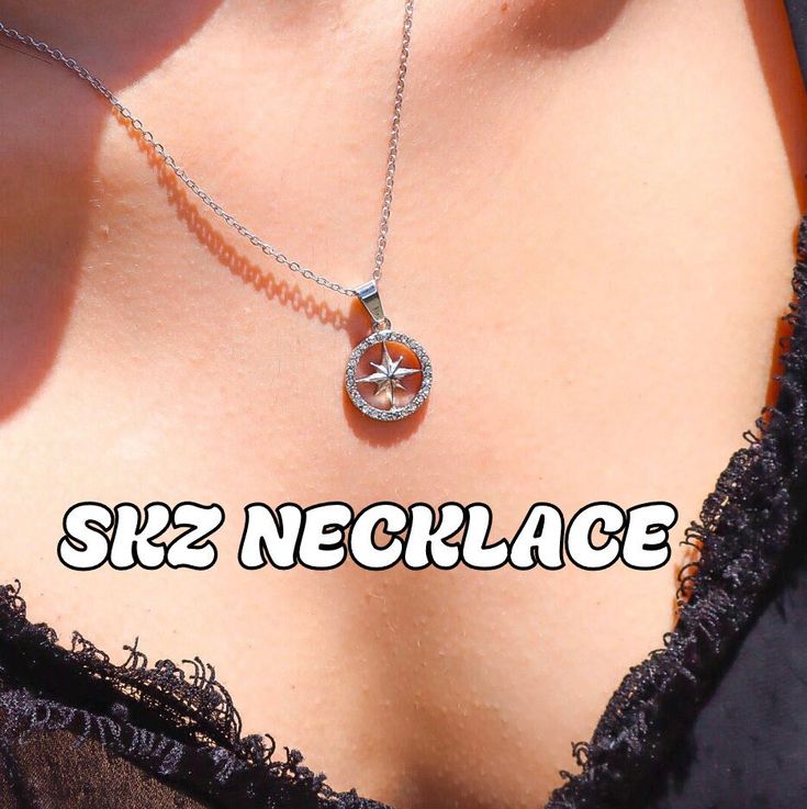 "Our SKZ necklace the perfect and subtle way to show your love for Stray Kids and that you're STAY! Featuring a curb chain with a 2 inch extension. DETAILS** - Strong, durable, tarnish and water-resistant stainless steel. - Hypoallergenic - Length: 14\" + 2\" extension" Affordable White Music-themed Jewelry, Clasp Ring Skz, Skz Necklace, Cheap Star Charm Necklace, Stray Kids Accessories, Skz Necklaces, Kpop Necklace, Skz Jewelry, Stray Kids Jewelry