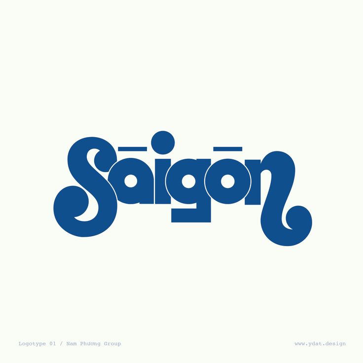 the logo for saigon is shown in blue