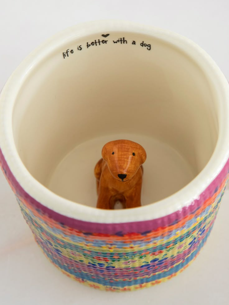 Peek-A-Boo Coffee Mug - Border Print Dog-view 1