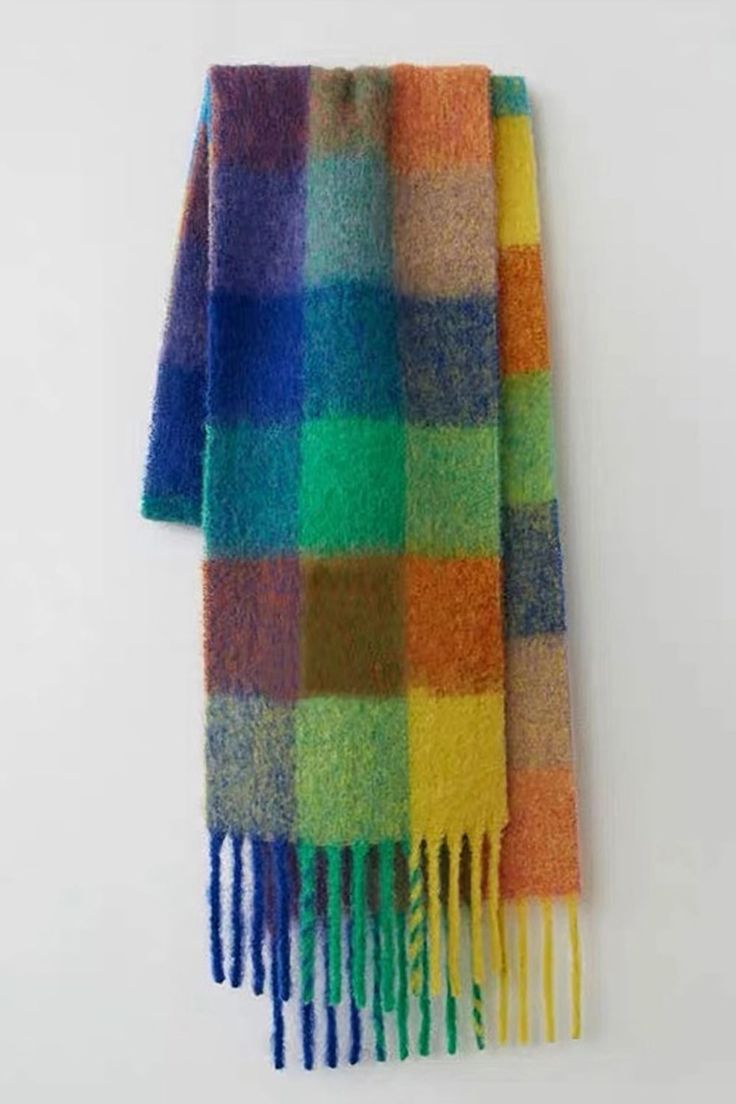 Cashmere Winter Scarf, Plaid Shawl, Checkered Scarf, Winter Plaid, Tassel Scarf, Fall Scarves, Winter 23, Warm Scarf, Blanket Scarf